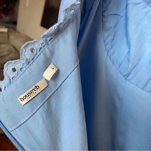 HOUSE OF CB 'Tilly' Blue Pin Tuck Mini Dress NWOT size L - Picture 8 of 11